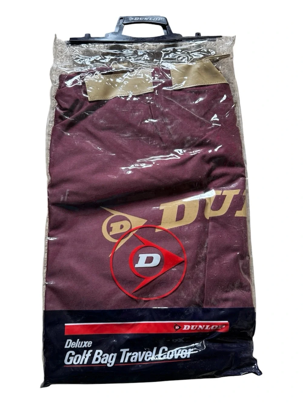Dunlop Deluxe Golf Bag Travel Cover - Burgundy with Tan Accents